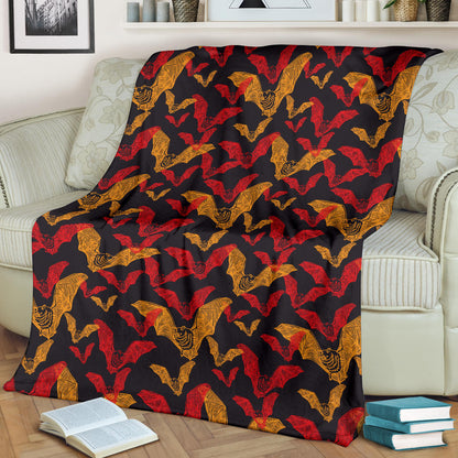 Bat Pattern Print Design 01 Premium Blanket