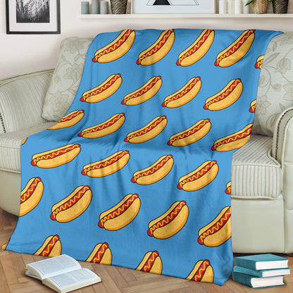 Hot Dog Pattern Print Design 02 Premium Blanket
