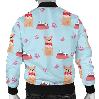 Chihuahua Pattern Print Design 05 Men Bomber Jacket