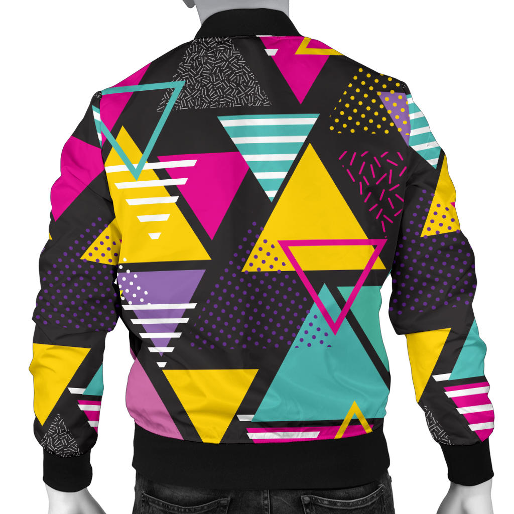 Geometric Colorful Pattern Print Design 02 Men Bomber Jacket