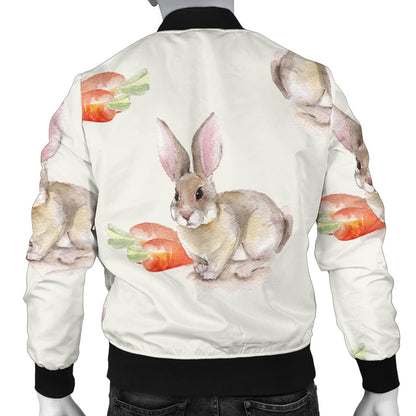 Rabbit Pattern Print Design 01 Men Bomber Jacket
