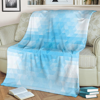 Geometric Blue Pattern Print Design 01 Premium Blanket