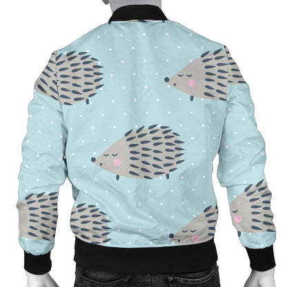 Hedgehog Pattern Print Design 02 Men Bomber Jacket