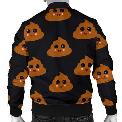 Poop Emoji Pattern Print Design A01 Men Bomber Jacket