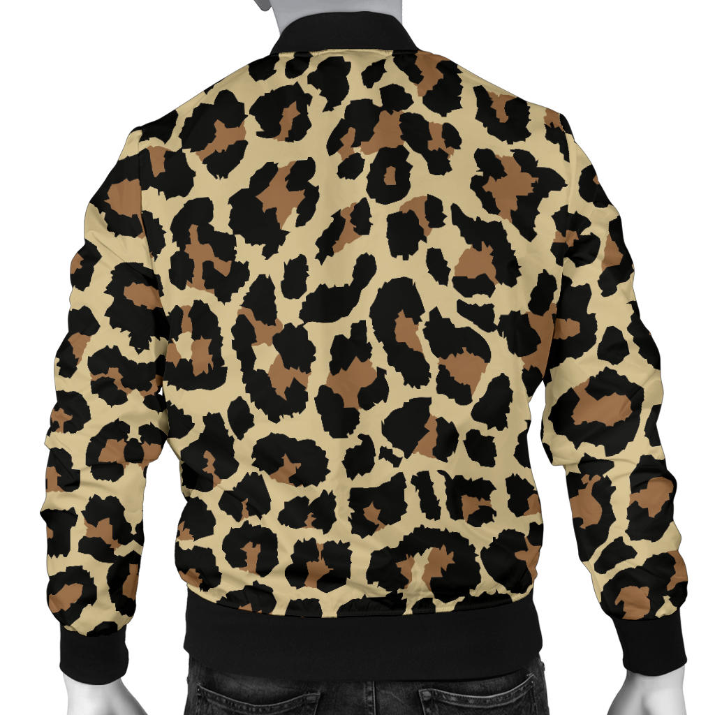 Cheetah Pattern Print Design 02 Men Bomber Jacket