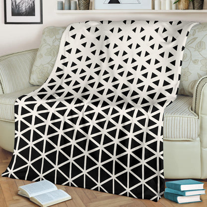 Geometric Black White Pattern Print Design 03 Premium Blanket
