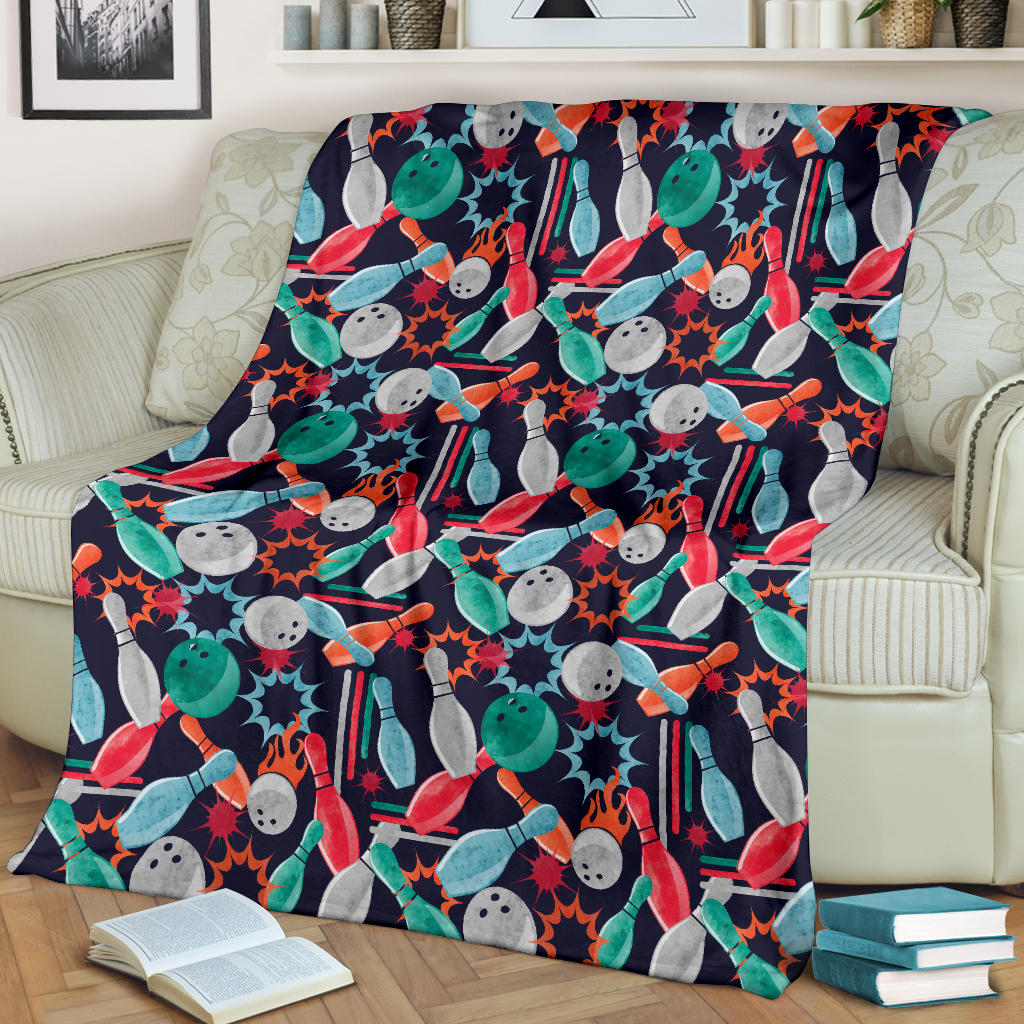 Bowling Pattern Print Design 08 Premium Blanket