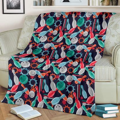 Bowling Pattern Print Design 08 Premium Blanket