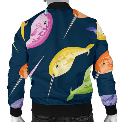 Narwhal Colorful Pattern Print Design 03 Men Bomber Jacket
