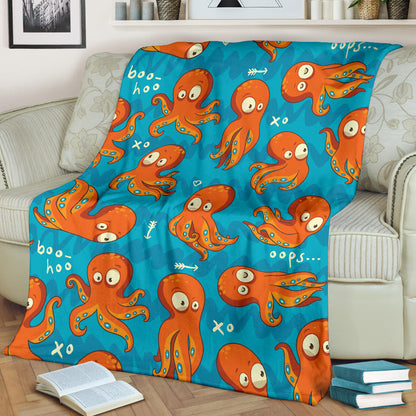 Octopus Pattern Print Design A02 Premium Blanket
