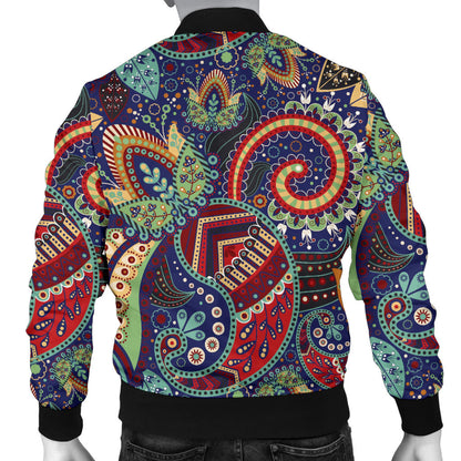 Paisley Boho Pattern Print Design A03 Men Bomber Jacket