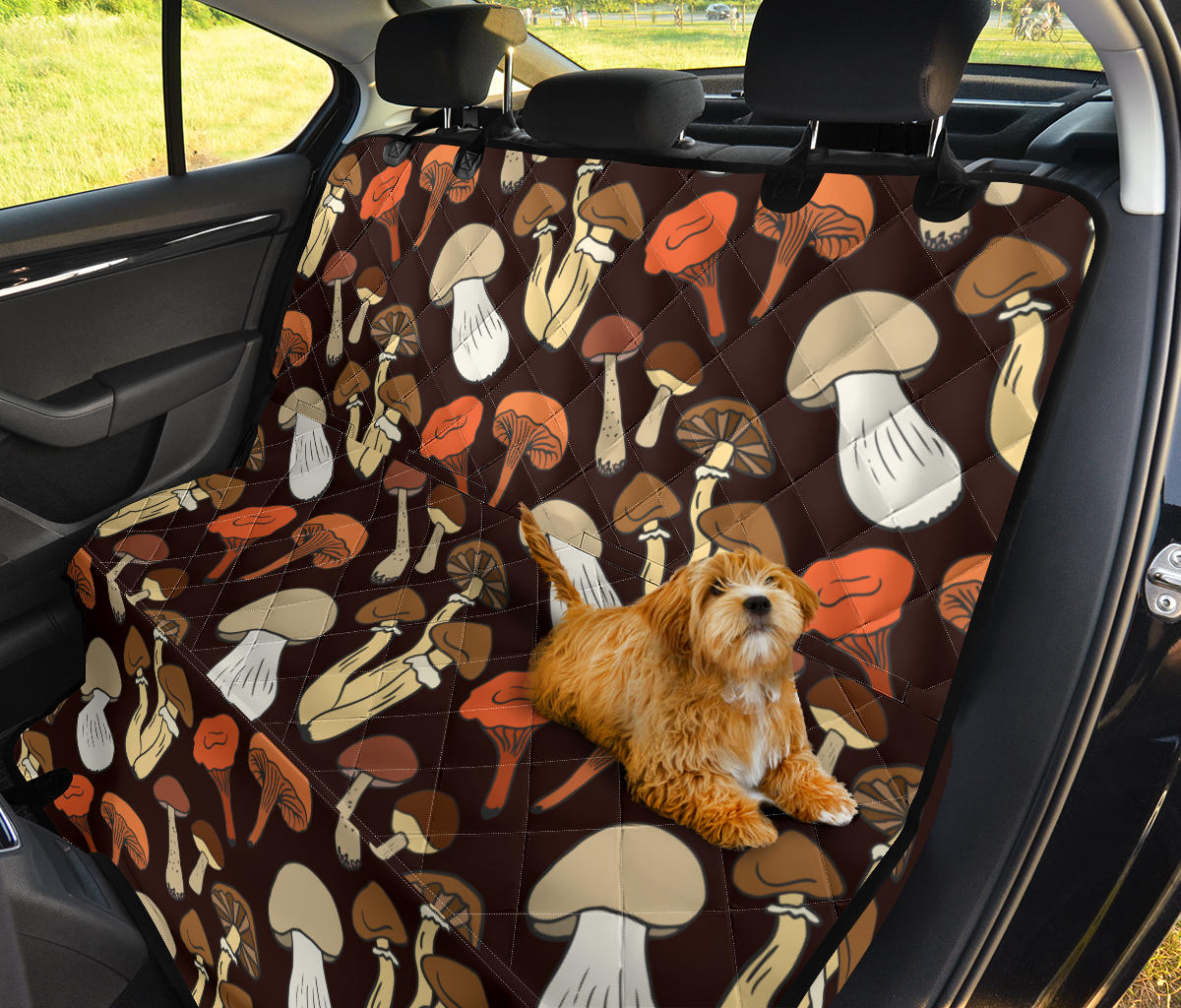 Mushroom Pattern Print Design A05 Rear Dog Car Seat Cover Hammock