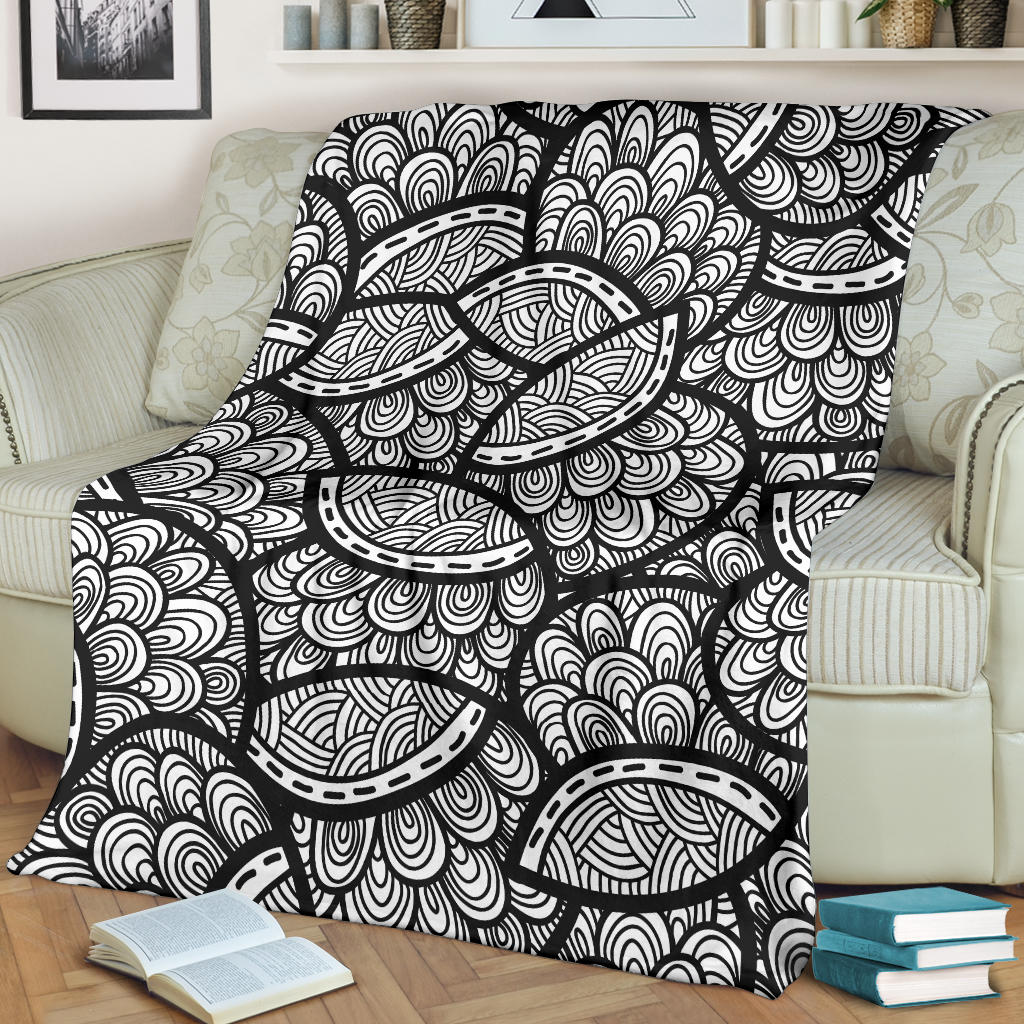Polynesian Pattern Print Design A01 Premium Blanket