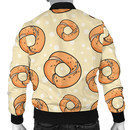 Bagel Pattern Print Design 03 Men Bomber Jacket