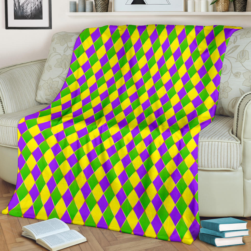 Mardi Gras Pattern Print Design 01 Premium Blanket