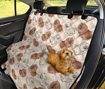 Pomeranians Pattern Print Design A01 Rear Dog Car Seat Cover Hammock