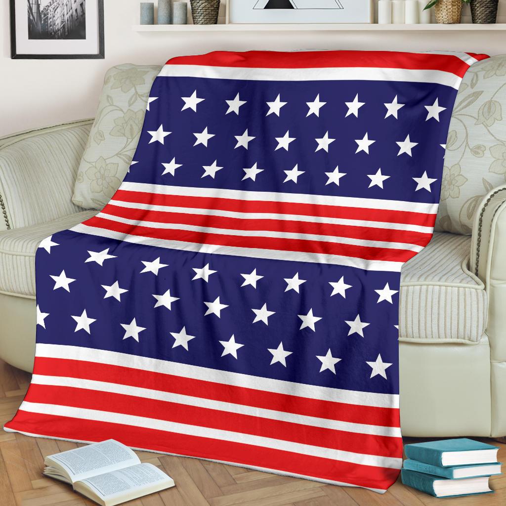 Patriotic Pattern Print Design A04 Premium Blanket