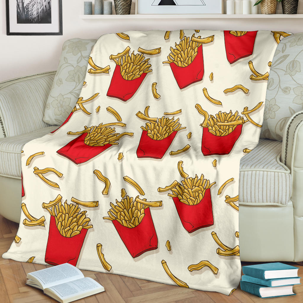 French Fried Pattern Print Design 01 Premium Blanket