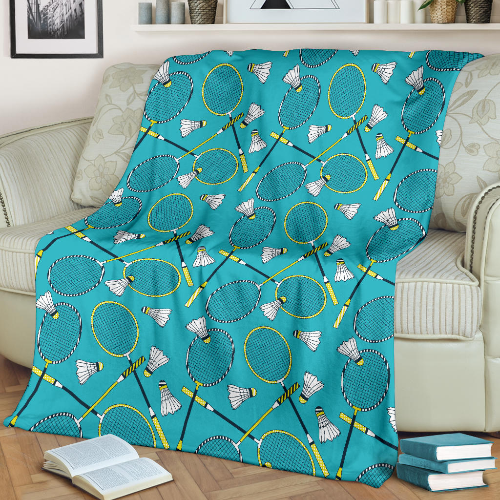 Badminton Pattern Print Design 06 Premium Blanket