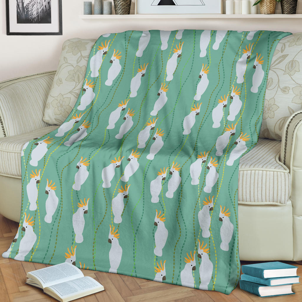 Cockatoo Pattern Print Design 01 Premium Blanket