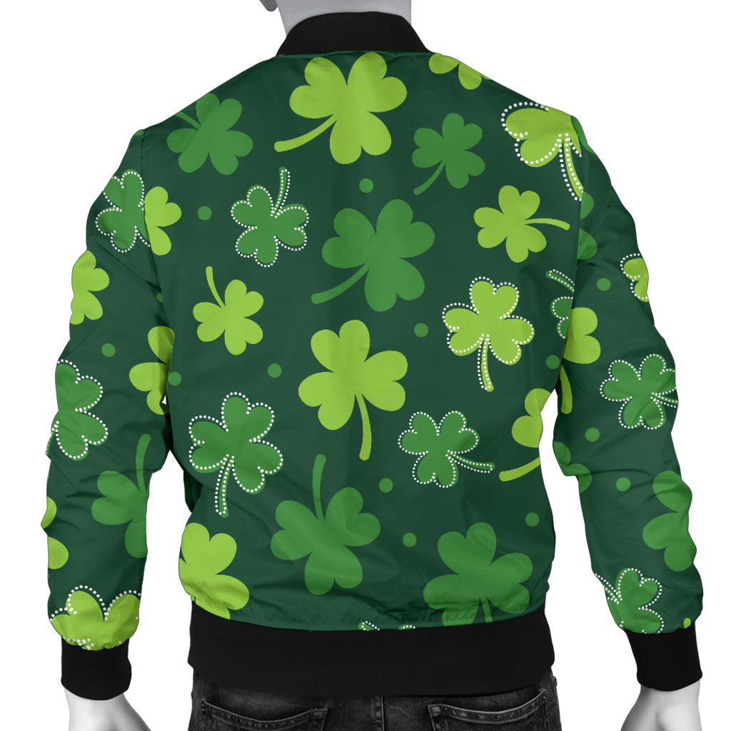 Clover Pattern Print Design 02 Men Bomber Jacket