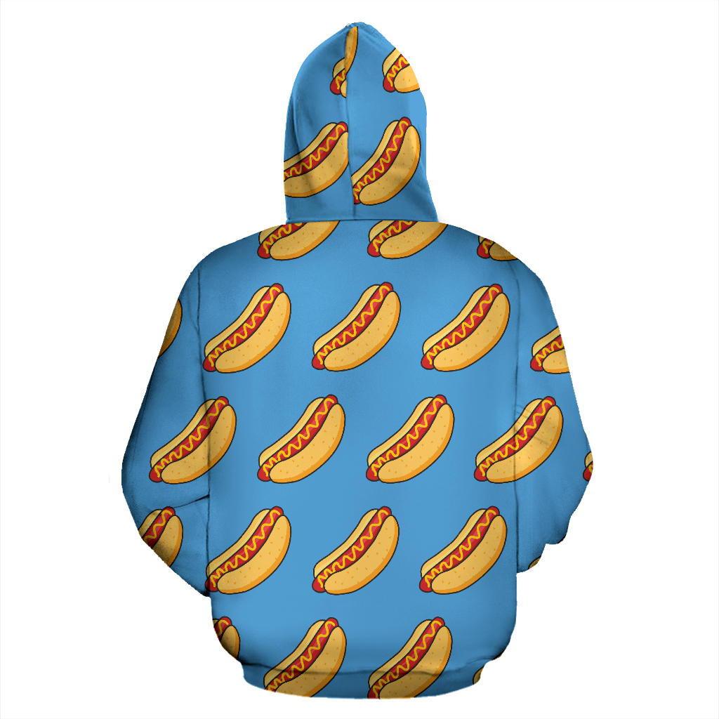 Hot Dog Pattern Print Design 02 Pullover Hoodie