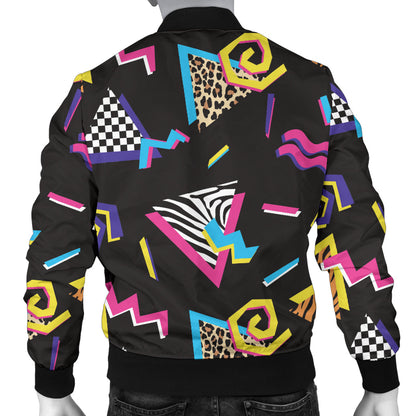 80s Pattern Print Design 3 Men Bomber Jacket