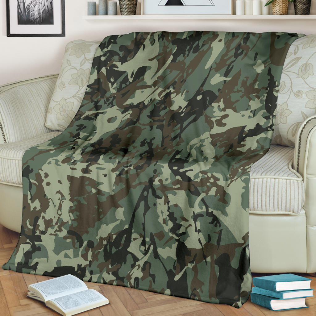 Camouflage Pattern Print Design 06 Premium Blanket