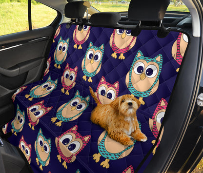 Owl Pattern Print Design A06 Rear Dog Car Seat Cover Hammock