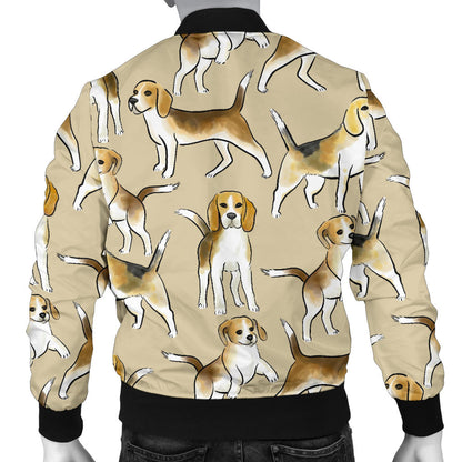 Beagle Pattern Print Design 04 Men Bomber Jacket