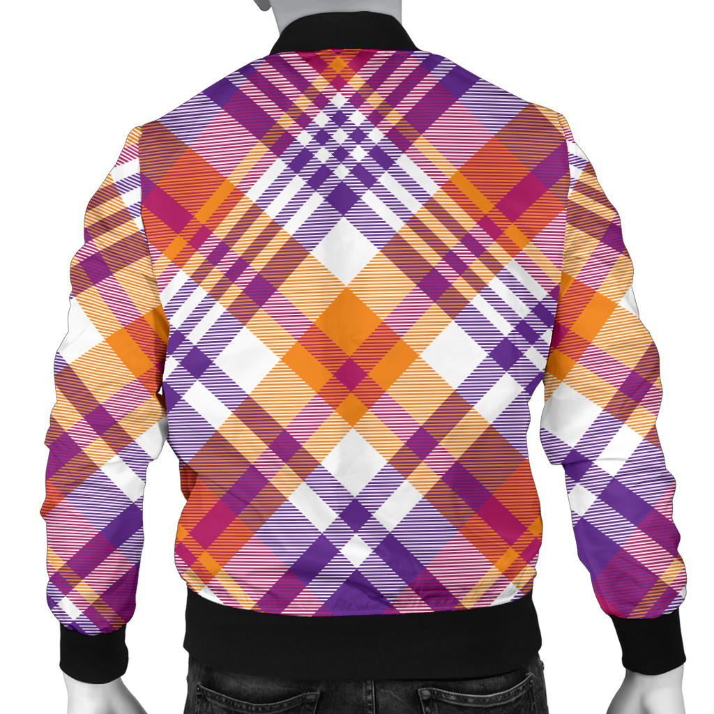 Madras Pattern Print Design 02 Men Bomber Jacket