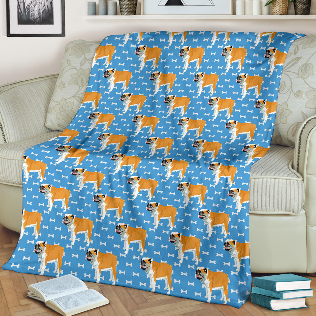 Bulldogs Pattern Print Design 06 Premium Blanket