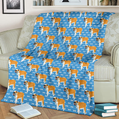 Bulldogs Pattern Print Design 06 Premium Blanket
