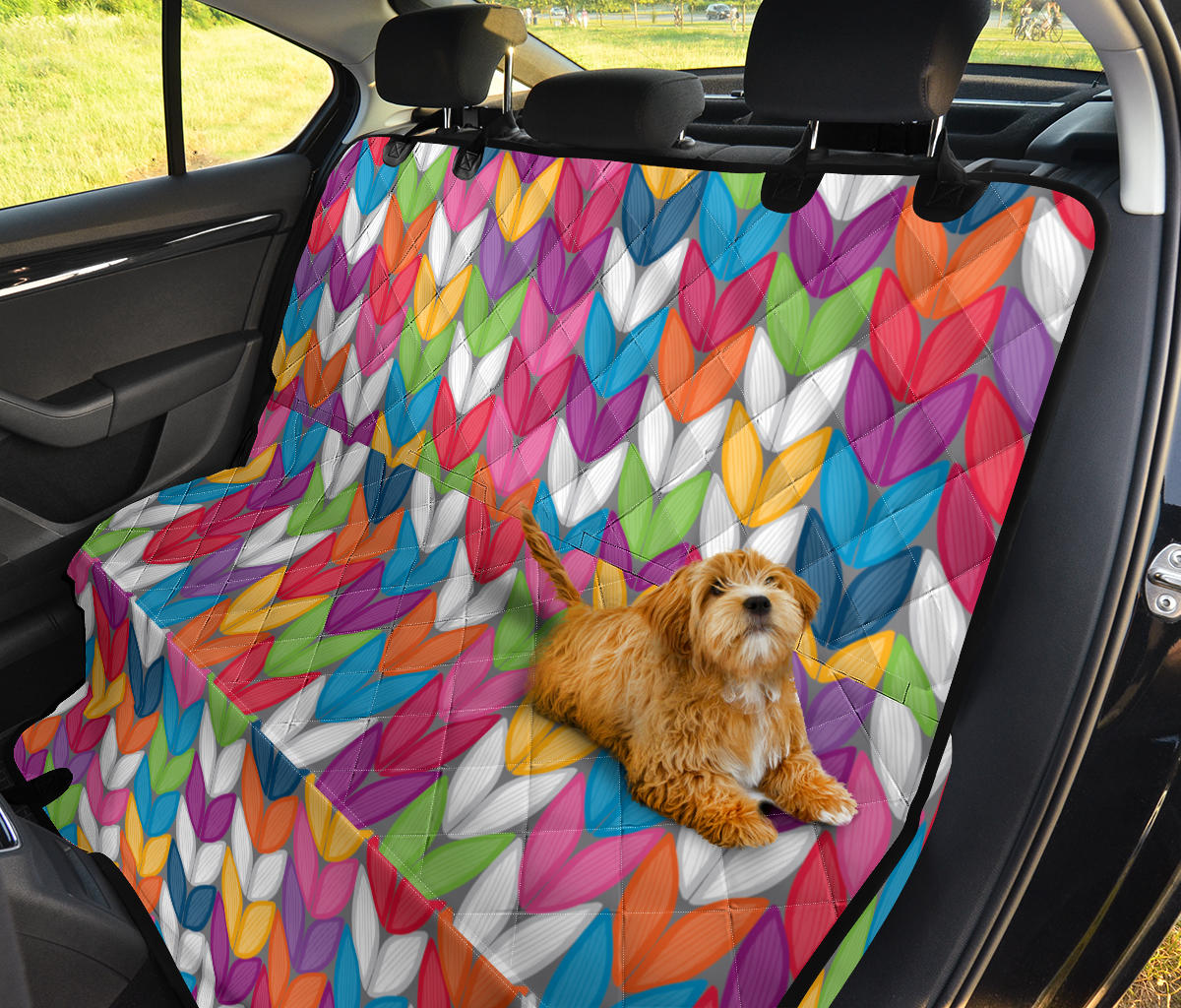 Knit Pattern Print Design 01 Rear Dog Car Seat Cover Hammock