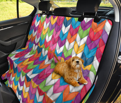 Knit Pattern Print Design 01 Rear Dog Car Seat Cover Hammock