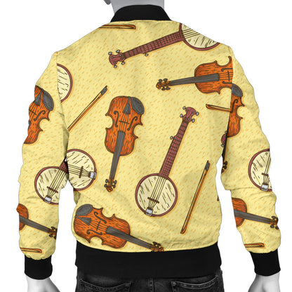 Banjo Violin Pattern Print Design 01 Men Bomber Jacket