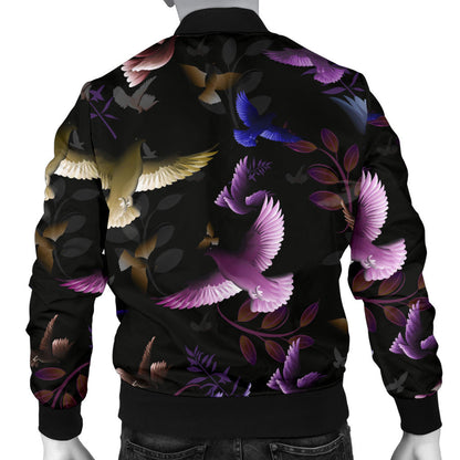 Pigeon Pattern Print Design 01 Men Bomber Jacket