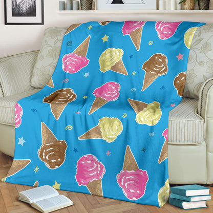 Ice Cream Pattern Print Design 01 Premium Blanket
