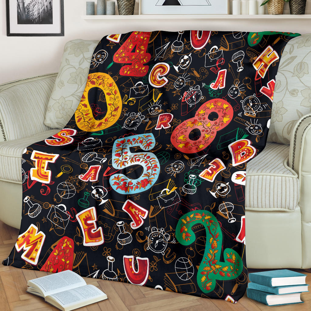Number Pattern Print Design A03 Premium Blanket