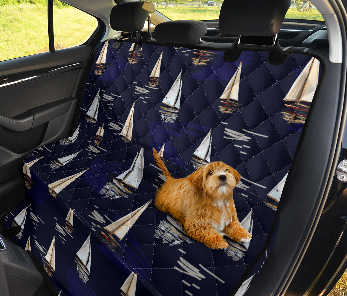 Sailing Ships Pattern Print Design A05 Rear Dog Car Seat Cover Hammock