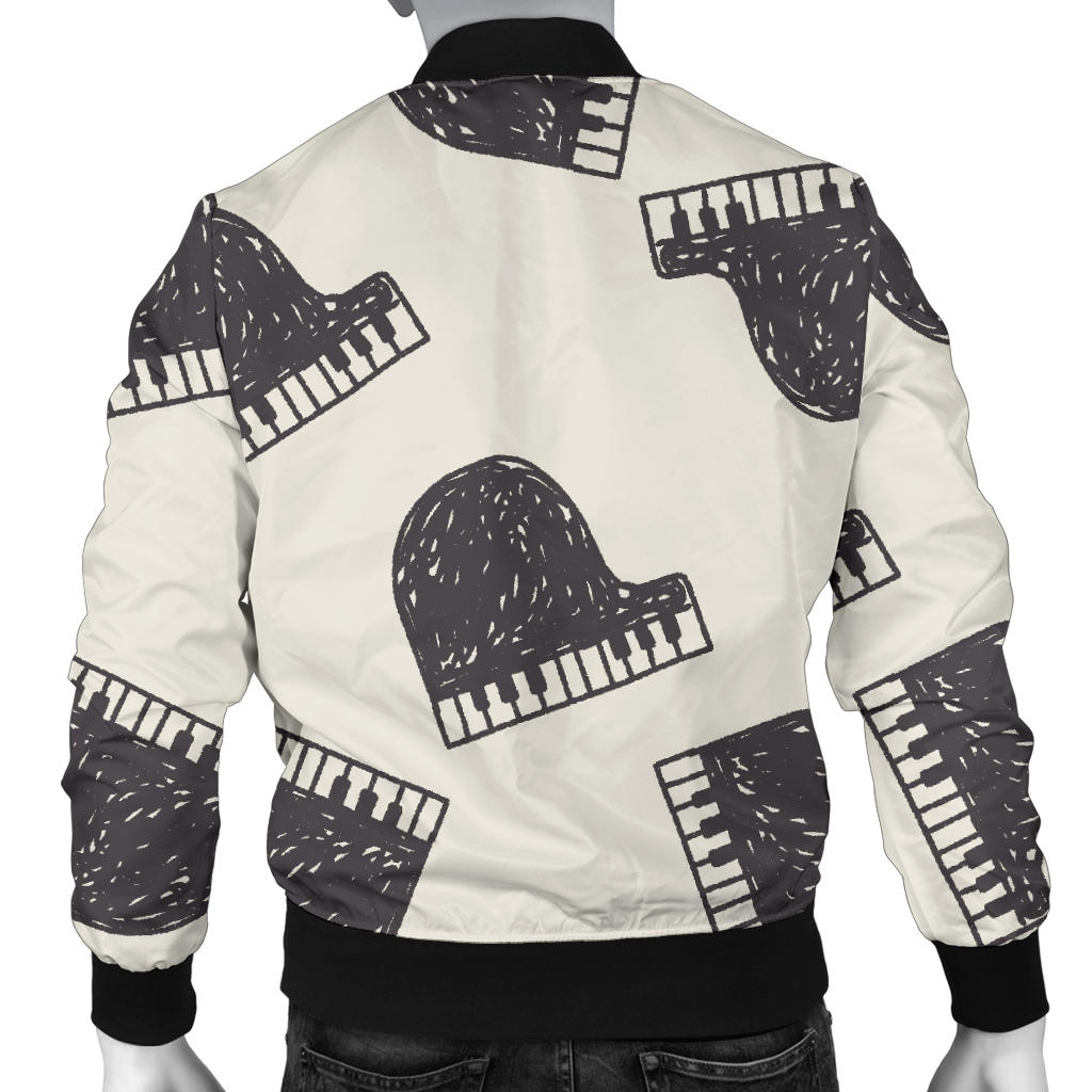 Piano Pattern Print Design 04 Men Bomber Jacket