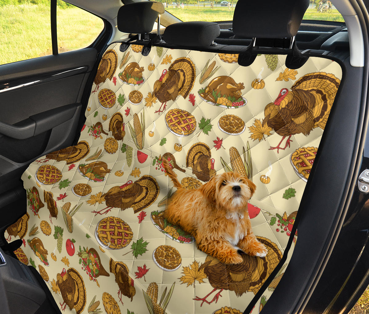 Turkey Pattern Print Design 02 Rear Dog Car Seat Cover Hammock