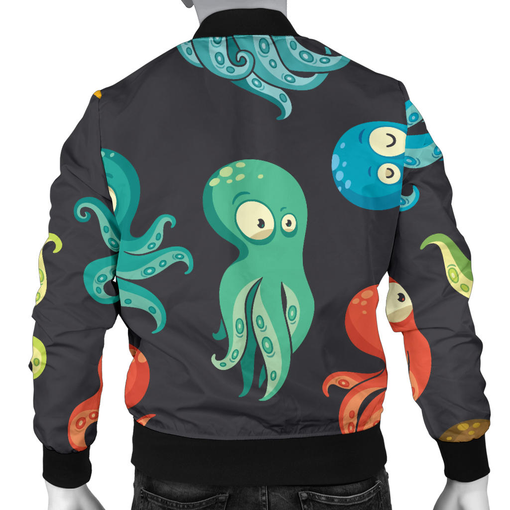 Octopus Pattern Print Design A01 Men Bomber Jacket