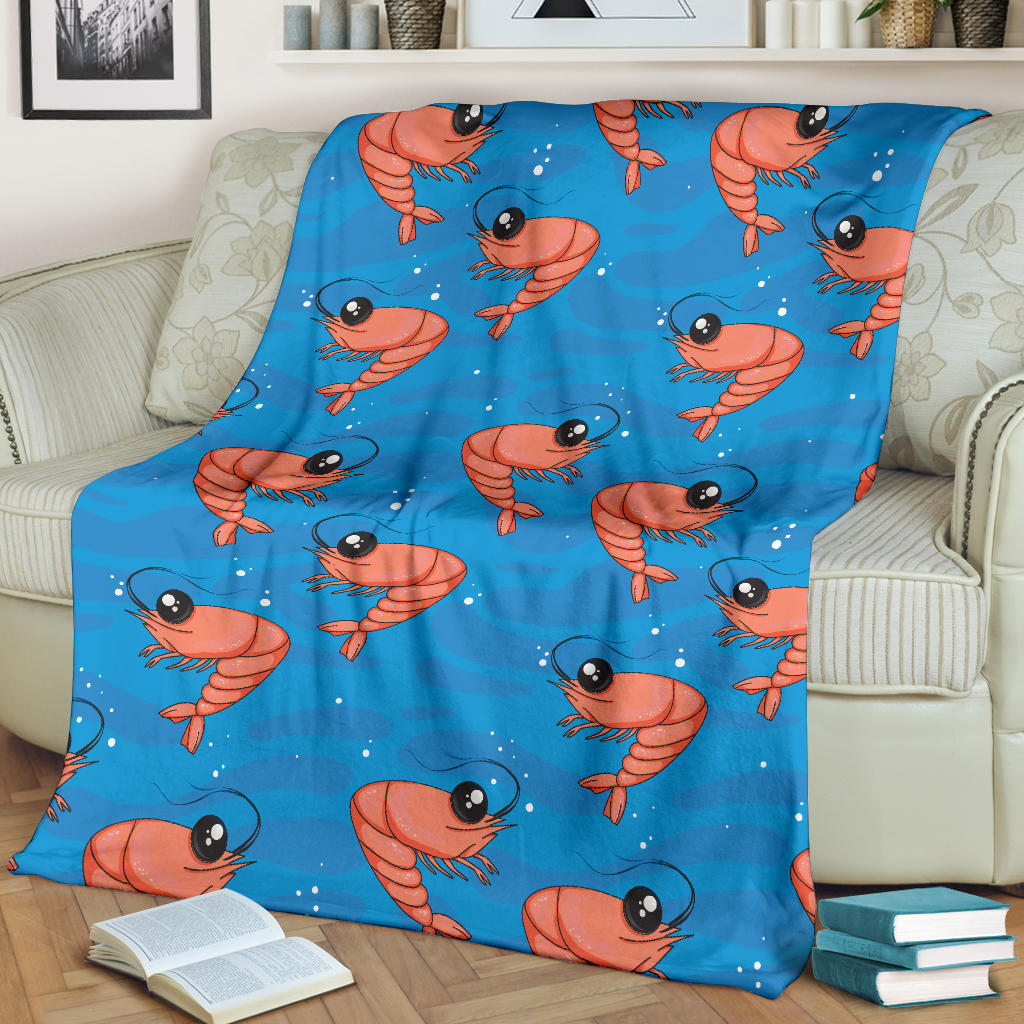 Prawn Cute Pattern Print Design 03 Premium Blanket