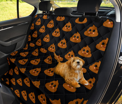 Poop Emoji Pattern Print Design A01 Rear Dog Car Seat Cover Hammock