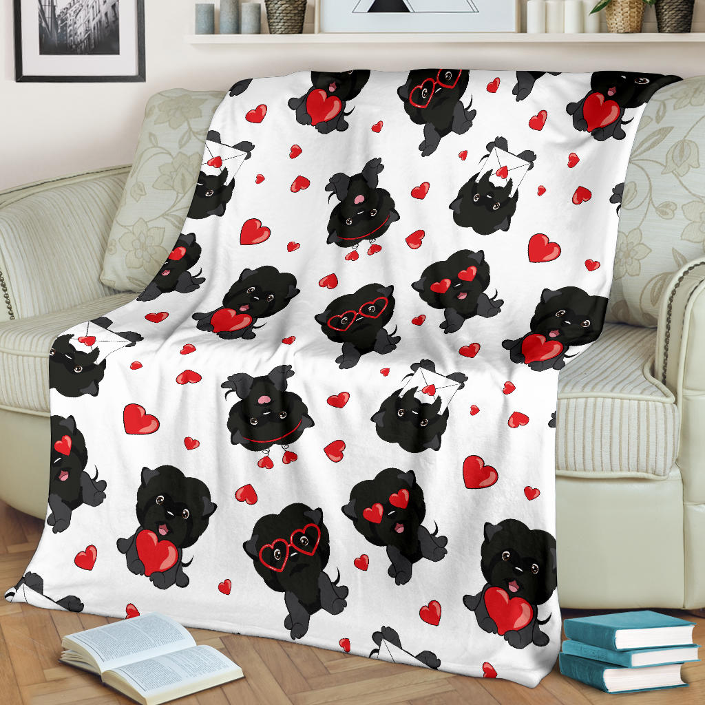 Affenpinscher Pattern Print Design 01 Premium Blanket