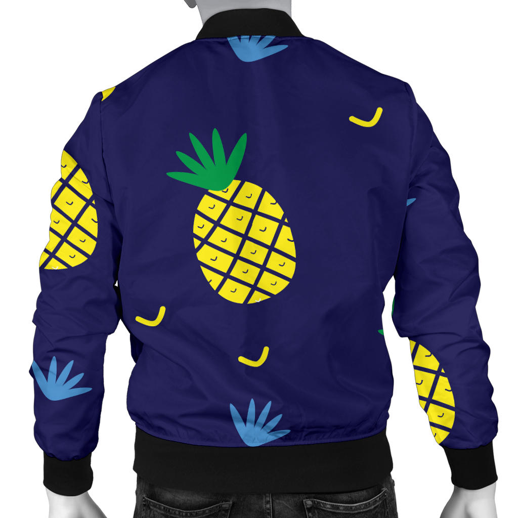 Pineapple Pattern Print Design A01 Men Bomber Jacket