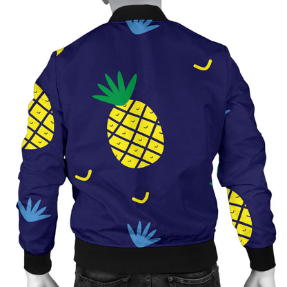 Pineapple Pattern Print Design A01 Men Bomber Jacket