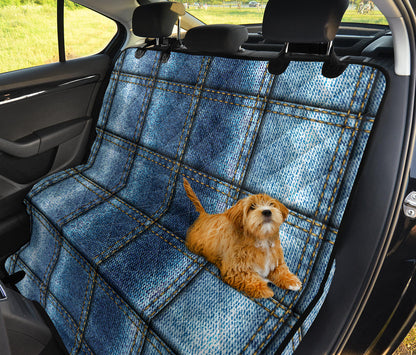 Jean Patchwork Pattern Print Design 02 Rear Dog Car Seat Cover Hammock