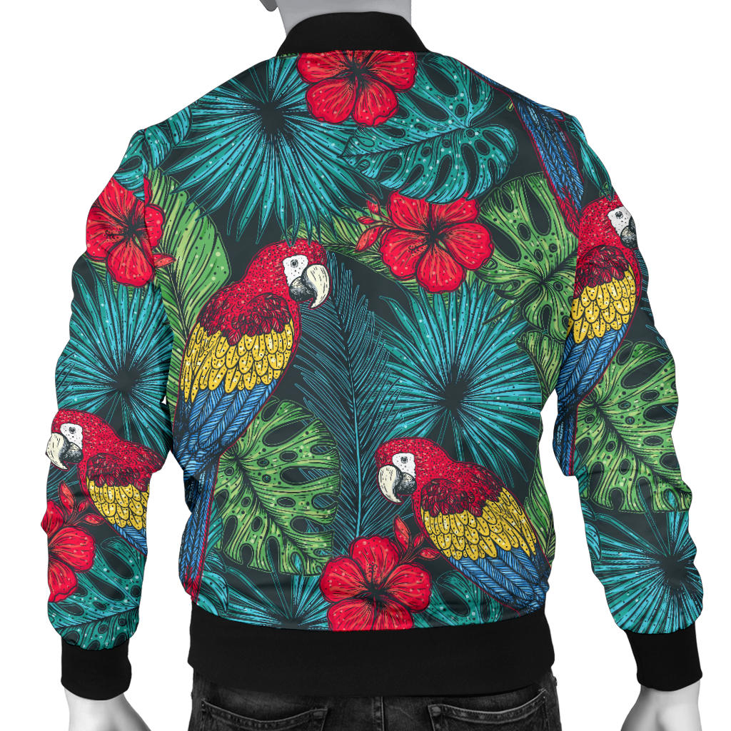 Parrot Pattern Print Design A05 Men Bomber Jacket